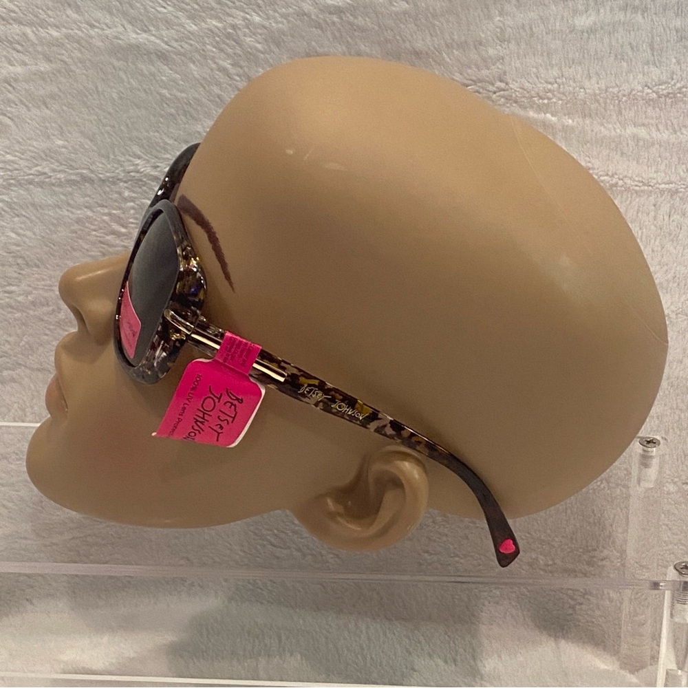 Betsey Johnson Gabi Oversized Brown Leopard Print Frames Sunnies Sunglasses NWT - Picture 4 of 9